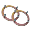 Britpart Heavy-Duty Front Shock Absorber Turret Securing Rings for Defender, set of two metal rings with mounting bolts for vehicle suspension