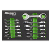 Siegen Stubby Combination Ratchet Spanner Set in EVA Foam Tray 12pc