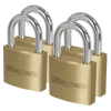Siegen Brass Body Padlock with Brass Cylinder Keyed Alike - Pack of 4