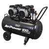 100L Oil Free Low Noise Direct Drive Air Compressor 2 x 2hp