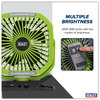 4-Speed Portable Clip Fan with Worklight 8"