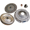 VALEO  Clutch Kit with Dual Mass Flywheel, Release Bearing, and Spigot Bush for Defender Td5 & Discovery 2 Td5, showing clutch pressure plate, flywheel, clutch disc, release bearing, and spigot bush.