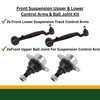 Product: Front Suspension Control Arm Kit for Range Rover L322, image shows black upper and lower control arms with ball joints included.