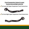 Product: Front Suspension Control Arm Kit for Range Rover L322, image shows black upper and lower control arms with ball joints included.