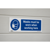 Worksafe® Masks Must Be Worn Safety Sign, Self-Adhesive Vinyl - Pack of 10