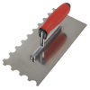 Stainless Steel Semicircle Tooth Trowel with Rubber Handle & Aluminium Foot 270mm