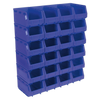Plastic Storage Bin 150 x 240 x 130mm, Blue - Pack of 24