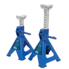Ratchet Type Axle Stands (Pair) 2 Tonne Capacity per Stand - Blue