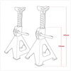 Ratchet Type Axle Stands (Pair) 2 Tonne Capacity per Stand - Orange