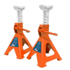 Ratchet Type Axle Stands (Pair) 2 Tonne Capacity per Stand - Orange