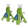 Ratchet Type Axle Stands (Pair) 3 Tonne Capacity per Stand - Hi-Vis Green