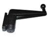 Direct Replacement Door Wing Mirrors with Arms (Pair) - MTC5217 for Defender 90/110/130, black metal door wing mirror with arm and round mounting base for vehicle side mirror replacement.