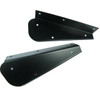 Direct Replacement Pair of Rear Mud Flap Brackets for Defender 90, black metal brackets designed for easy installation on 1986-2016 Land Rover Defender 90 models.