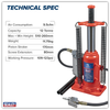 Air Operated Hydraulic Bottle Jack 12 Tonne