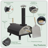 Dellonda Wood-Fired Pizza Oven 14" - Black