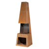 Dellonda Outdoor Chiminea Fireplace Heater Firewood Storage - Corten Steel
