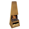 Dellonda Outdoor Chiminea Fireplace Heater Firewood Storage - Corten Steel