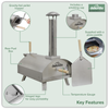 Dellonda Wood-Fired Pizza Oven 14" - Stainless Steel