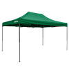 Dellonda Premium 3 x 4.5m Pop-Up Gazebo, Heavy Duty, PVC Coated, Water-Resistant Fabric, Supplied with Carry Bag, Rope, Stakes & Weight Bags - Dark Green Canopy