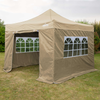 Dellonda Premium 2x2m Pop-Up Gazebo & Side Walls, PVC Coated, Water-Resistant Fabric, Supplied with Carry Bag, Rope, Stakes & Weight Bags - Beige