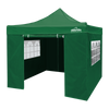Dellonda Premium 2x2m Pop-Up Gazebo & Side Walls, PVC Coated, Water-Resistant Fabric with Carry Bag, Rope, Stakes & Weight Bags - Green