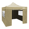 Dellonda Premium 3x3m Pop-Up Gazebo & Side Walls, PVC Coated, Water-Resistant Fabric with Carry Bag, Rope, Stakes & Weight Bags - Beige