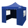 Dellonda Premium 3x3m Pop-Up Gazebo & Side Walls, PVC Coated, Water-Resistant Fabric with Carry Bag, Rope, Stakes & Weight Bags - Blue