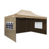 Dellonda Premium 3x4.5m Pop-Up Gazebo & Side Walls, PVC Coated, Water-Resistant Fabric with Carry Bag, Rope, Stakes & Weight Bags - Beige