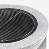 Dellonda Round MgO Fire Pit with BBQ Grill & Safety Mesh Screen 75cm - Light Grey