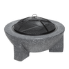 Dellonda Round MgO Fire Pit with BBQ Grill & Safety Mesh Screen 75cm - Dark Grey