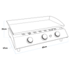 Dellonda 3 Burner Portable Gas Plancha