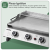 Dellonda 4 Burner Stainless Steel Portable Gas Plancha with Warming Rack 10kW