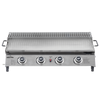 Dellonda 4 Burner Stainless Steel Portable Gas Plancha with Warming Rack 10kW