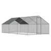 Dellonda Walk-In Galvanized Steel Chicken Run with Roof Cover & PVC Coated Chicken Wire - DG280