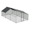 Dellonda Walk-In Galvanized Steel Chicken Run with Roof Cover & PVC Coated Chicken Wire - DG280