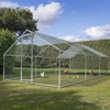 Dellonda Walk-In Galvanized Steel Chicken Run with Roof Cover & PVC Coated Chicken Wire - DG280