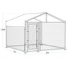 Dellonda Galvanised Steel Dog Kennel with Roof Cover & Chain Link Fencing