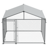 Dellonda Galvanised Steel Dog Kennel with Roof Cover & Chain Link Fencing