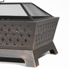 Dellonda 89cm Rectangular Outdoor Fire Pit, Antique Bronze Effect