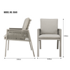 Dellonda Fusion Garden/Patio Dining Chairs with Armrests 6pc - Light Grey