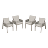 Dellonda Fusion Garden/Patio Dining Chairs with Armrests 4pc - Light Grey