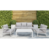 Dellonda Kyoto Aluminium Outdoor Sofa & Coffee Table Set 4pc