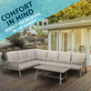 Dellonda Fusion Aluminium Outdoor Corner Sofa & Coffee Table Set 4pc