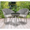 Dellonda Echo Aluminium Balcony Set with Tempered Glass Tabletop 3pc