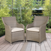 Dellonda Chester Rattan Wicker Outdoor Garden Dining Chairs 2pc