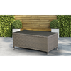 Dellonda Chester Rattan Wicker Outdoor Balcony Table with Tempered Glass Top