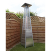 Dellonda 13kW Pyramid Gas Patio Heater 13kW Commercial/Garden Use - Stainless Steel