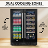 Baridi 40 Bottle/120 Can Under-Counter/Freestanding Dual Zone Wine Fridge & Cooler 60cm