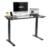 Dellonda Single Motor Ultra-Quiet Adjustable-Height Electric Sit/Stand Desk - Black Desktop - DH55