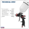 Premier Professional HVLP Gravity Feed Spray Gun 1.3mm Set-Up - HVLP01